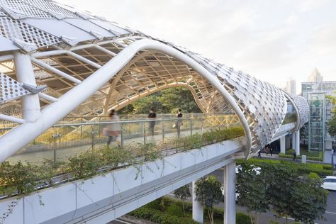 Sectional Perspective, Bridge Structure, Building Skin, Commercial Complex, Parametric Architecture, Landscape And Urbanism, Pedestrian Bridge, Bridge Design, Unique Buildings