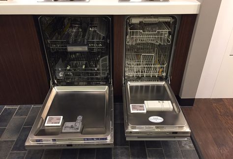 We compare and rate 18 inch dishwashers from GE Monogram, Frigidaire, Miele and Bosch.  The best 18 inch dishwasher value is Frigidaire, but Bosch Dishwasher Ideas For Small Kitchen, Apartment Size Dishwasher, Narrow Dishwasher, Dishwasher Ideas, Small Kitchen Makeover, Compact Dishwasher, Small Dishwasher, Best Dishwasher, Narrow Kitchen