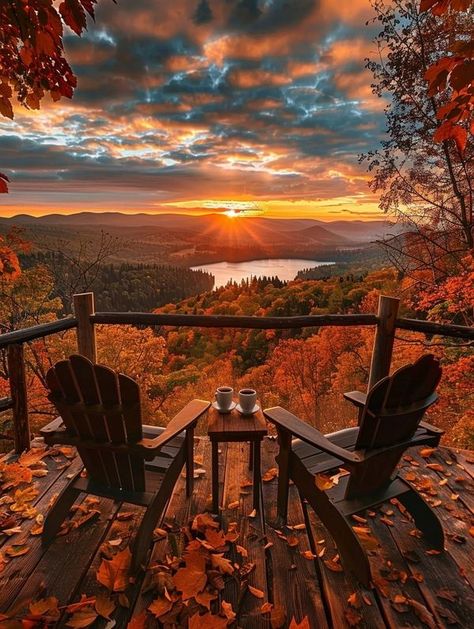 Autumn Lake, Autumn Leaves Photography, Painting Subjects, Lake Sunset, Lake Pictures, Autumn Scenery, Fall Porch, Fall Pictures, Pretty Photos