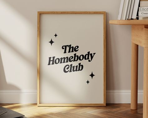 Homebody Club, Funky Aesthetic, Collage Mural, College Dorm Room Decor, Funky Wall Art, Print Typography, Retro Wall Decor, Etsy Art Prints, Couch Potato