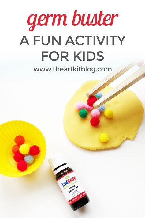 Germ Buster {A Fun Activity for Kids} Today we are sharing a super simple and fun activity for the kids that is also great for practicing eye-hand Germs Preschool Activities, Germs Preschool, Germs Activities, Fun Activity For Kids, Nutrition Activities, Playdough Recipe, Preschool Lessons, Activity For Kids, Nutrition Education