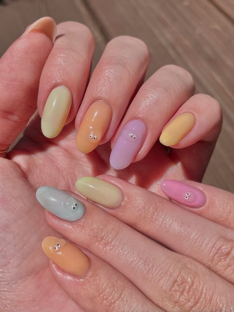 Blob Nails, Colorful Summer Nails, Nails Cute, Nails Inspiration, Nail Inspo, Summer Nails, Nails, Color