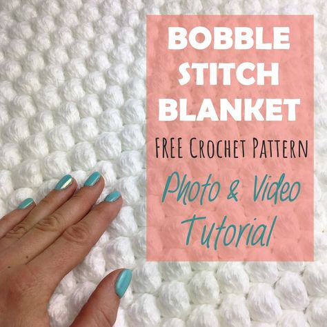 Bobble Stitch Blanket, Crochet Pram Blanket, Crochet Bobble Blanket, Bobble Stitch Crochet Blanket, Bobble Stitch Crochet, Bobble Crochet, Crochet Baby Blanket Free Pattern, Stitch Blanket, Easy Crochet Baby Blanket