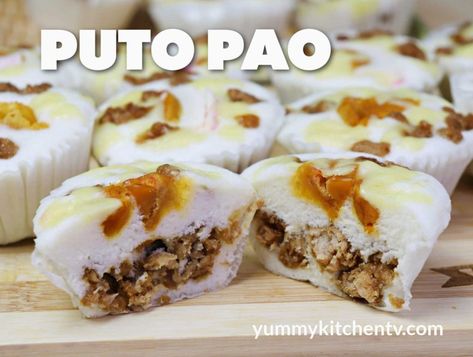 Puto Pao Putopao Recipe, Bola Bola Siopao Recipe, Filipino Siopao Asado, Biko Recipe Filipino Desserts, Filipino Biko Desserts, Putobumbong Recipe, Pao Recipe, Filipino Street Food, Filipino Food Dessert