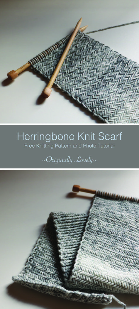 Herringbone Knit, Knit Scarves, How To Purl Knit, Scarf Knitting Patterns, Diy Knitting, Free Knitting Pattern, Knitting Techniques, Knit Or Crochet, Easy Knitting