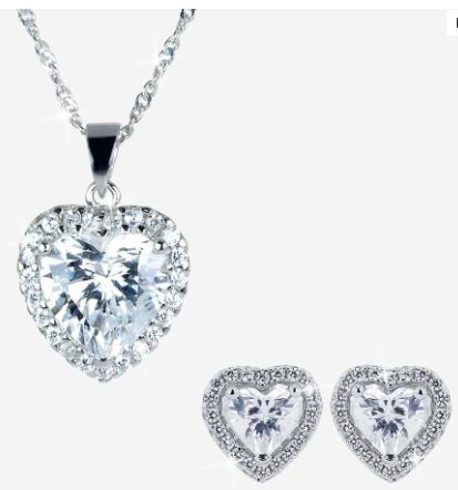 Warren James - Naomi necklace and earring set.  Was £105 now £38! Naomi Necklace, Warren James, Heart Jewellery, Xmas List, Necklace And Earring Set, Heart Jewelry, Clean Girl, Love Is All, Earring Set