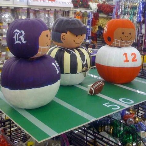 For my PIGskin Challenge  this week and in honor of Halloween I thought I'd gather some Football Pumpkin Ideas! This is gonna be fun:@)     ... Pumpkinfest Ideas, Irish Dessert, Pumpkins Decorated, Decorating Pumpkins, Paint Pumpkins, Instant Pot Slow Cooker, Carve Pumpkins, Creative Pumpkin Decorating, Barbie Crafts