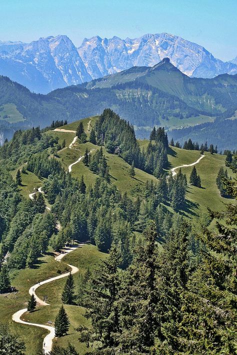 View from Zwoelferhorn Cross. St. Gilgen, Salzburg, Austria. Scenery Beach, Phuket Island, Salzburg Austria, Adventure Vacation, Austria Travel, Nature Scenery, Winding Road, Ulsan, Hotel Resort