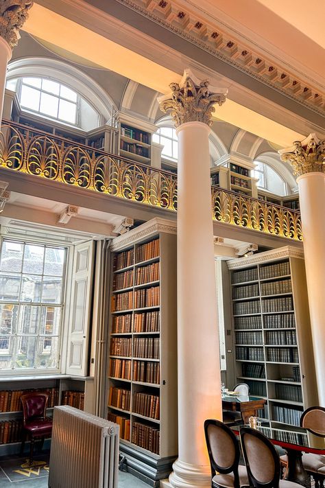 Bookshelves inside The Signet Library, Edinburgh | Cotton Cashmere Cat Hair Edinburgh Library, Best Afternoon Tea, Most Beautiful Cities, Cat Hair, Scotland Travel, Historical Architecture, Old World Charm, International Travel, Travel Itinerary