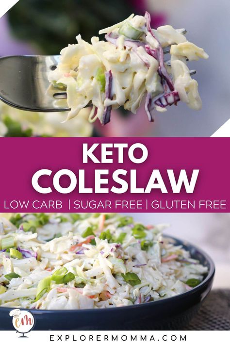 Pickle Coleslaw, Keto Coleslaw Recipe, Coleslaw Recept, Low Carb Coleslaw, Keto Coleslaw, Sommer Mad, Keto Salads, Keto Salad, Keto Sides