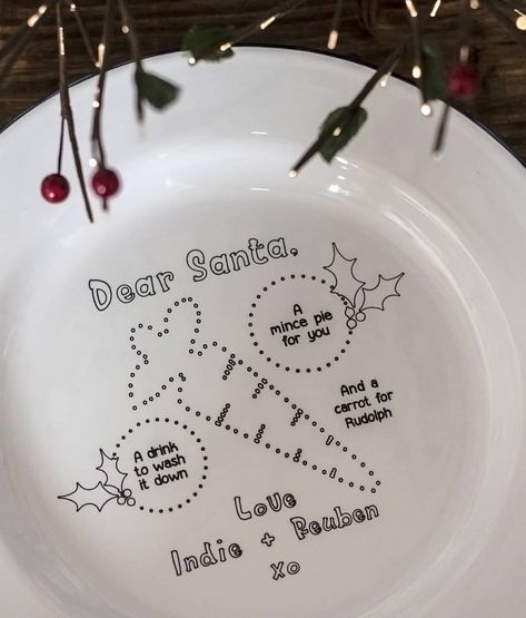 After the year we're having I want to make this Christmas truly magical and I decided that the sooner I get organising the more we can enjoy it. That's why I've released our 'Dear Santa' Christmas Eve plates now - to give you the opportunity to join me in making this your most organised and magical Christmas yet. The Dear Santa plates are 13 and can be personalised to include your children's names or your family name. Make Santa and his reindeer happy and click the photo to order yours today. #n Christmas Eve Plate, Its Christmas Eve, Mince Pie, Santa Plate, Santa And His Reindeer, Enamel Plate, Christmas Plate, Mince Pies, Christmas Plates