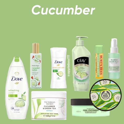 Cucumber Body Care, Cucumber Scented Shower Routine, Cucumber Shower Routine, Smell Like Cucumber, How To Smell Like Cucumber, Cucumber Smell, Cucumber Scent, Basic Skin Care Routine, Body Hygiene