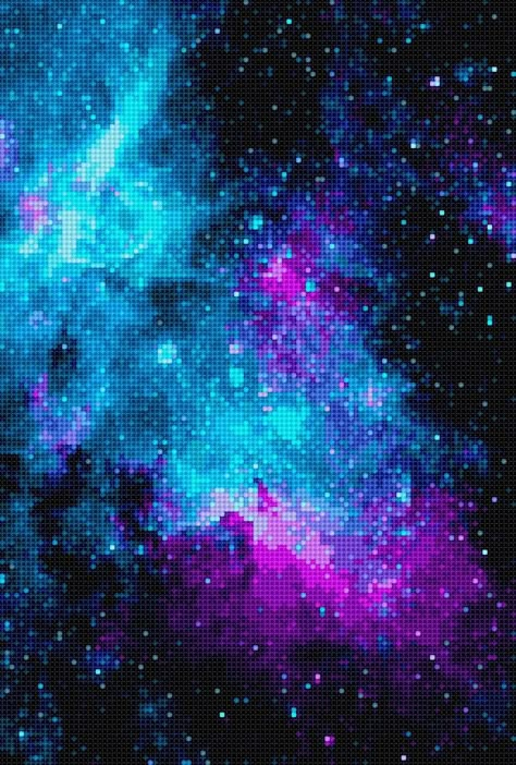 Galaxy Crochet, Galaxy Perler Bead Patterns, Pixel Galaxy, Constellation Pixel Art, Galaxy Cross Stitch, Galaxy Crochet Blanket, Galaxy Pixel Art, Pixel Galaxy Wallpaper, Space Pixel Art