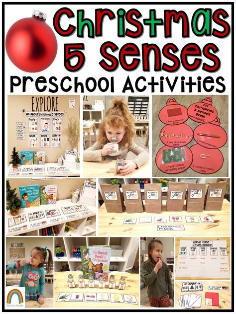 Christmas 5 Senses Book, 5 Senses Christmas Preschool, 5 Senses Of Christmas Preschool, Christmas 5 Senses Preschool, 5 Senses Preschool Activities, Christmas 5 Senses, Senses Preschool Activities, 5 Senses Preschool, Prek Christmas