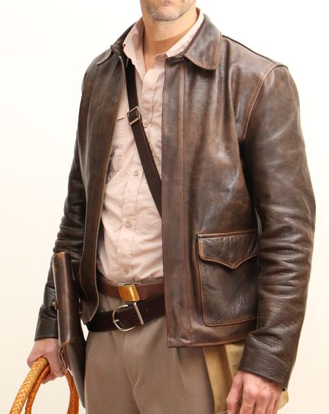 Adventure Jacket by Magnoli Clothiers Indiana Jones Jacket, Raiders Of The Lost Ark, Adventure Fiction, Distressed Leather Jacket, Lost Ark, Leather Workshop, Men's Leather Jacket, Real Leather Jacket, Harrison Ford