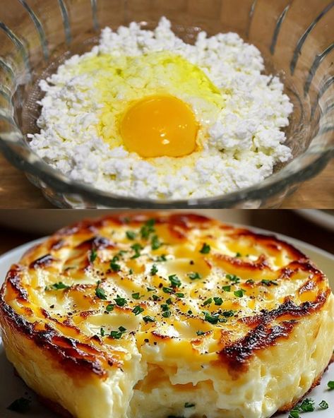 This Cheesy Egg Bake is a simple yet indulgent dish, perfect for breakfast, brunch, or even a light dinner. Packed with fluffy eggs, creamy cottage cheese, and a mix of flavorful cheeses, it’s sure to become a family favorite. Preparation Time Prep Time: 10 minutes Cook Time: 30 minutes Total Time: 40 minutes Ingredients 6 eggs 1 cup cottage cheese 1 cup cheddar cheese, grated 1/2 cup Parmesan cheese, grated 1/4 cup all-purpose flour 1/4 cup melted butter 1 tsp baking powder 1/2 tsp salt 1/4 cup Egg Bake For One, Egg And Cheese Bakes, Healthy Baked Eggs, 6 Minute Egg, German Baked Eggs, Breakfast With Feta Cheese, Baked Eggs And Cottage Cheese, Baked Cottage Cheese And Eggs, Cheesy Egg Bake