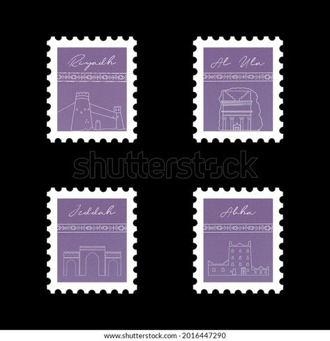 Saudi Lavender, Saudi Arabia Illustration, Saudi Stamp, Saudi Illustration, Stamp Graphic Design, Saudi Design, Family Drawing Illustration, National Day Saudi, Modern Packaging