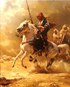 The Orientalist: 01 Painting by the Orientalist Artist, with footnotes, 74 Cai Arabi, Arabian Horse Art, Arab Art, Arabian Knights, Rider Art, Painted Horses, Arabian Art, Islamic Artwork, Eastern Art