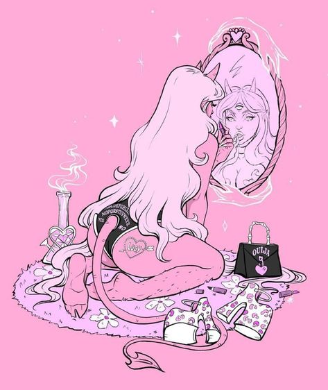 Illustration Tumblr, Inner Demon, Tableau Art, The Afterlife, Drawing Ink, Wow Art, Beauty Inside, Girls Cartoon Art, Funky Art