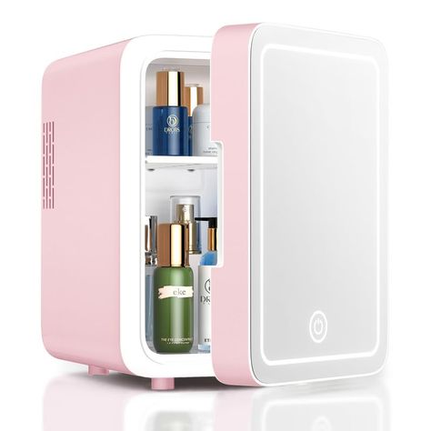 Limited-time deal: CUTIEWORLD Skincare Fridge With Dimmable LED Light Mirror, 4L Makeup Mini Fridge for Bedroom, Car, Office & Dorm, Cooler & Warmer, Portable Small Refrigerator for Cosmetics, Skin Care and Food, Pink Makeup Fridge, Fridge For Bedroom, Led Light Mirror, Skincare Fridge, Mirror For Bedroom, Light Mirror, Small Refrigerator, Compact Refrigerator, Car Office