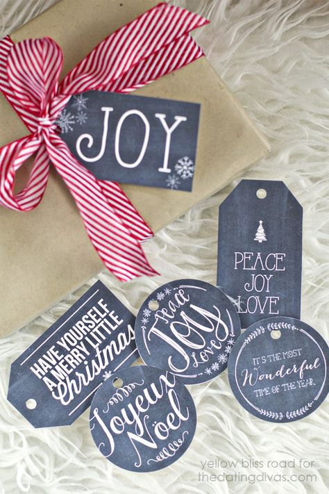 Chalkboard Gift Tags Chalkboard Gift Tags, Yellow Bliss Road, Colorado Christmas, Free Printable Christmas Gift Tags, Chalkboard Christmas, Digital Christmas Cards, Holiday Graphics, Christmas Gift Tags Printable, Dating Divas