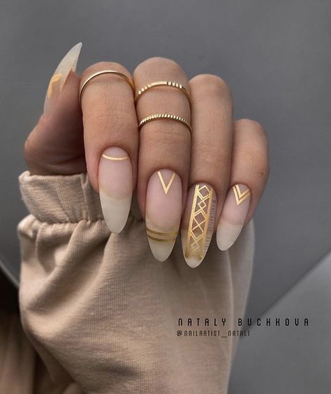 Indian Nails, Aztec Nails, Henna Nails, Boho Nails, Milky Nails, Gold Nail, Fancy Nails, Chic Nails, Dope Nails