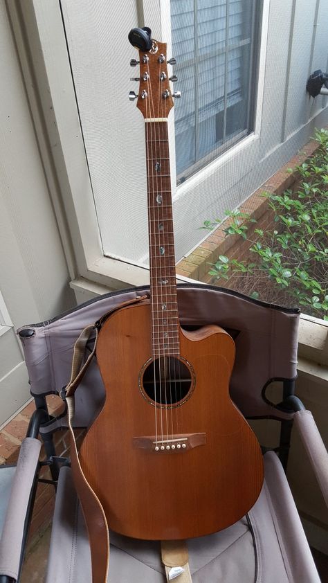 This is my Riley Yeilding custom guitar.  Redwood top, black walnut back and sides, tiger wood fret board.    yielding guitars.com Dark Brown Guitar, Brown Acoustic Guitar, Profile Picture For Fb, Brown Guitar, Guitar Light, Rocketman Movie, Taylor Guitars Acoustic, Guitar Aesthetic, Tenda Camping