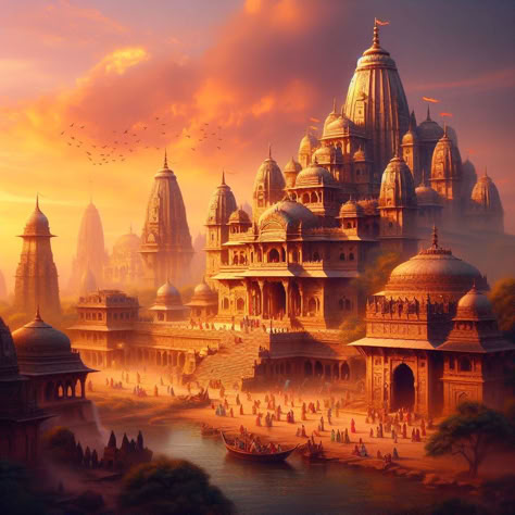 Old Temple Background, Ram Mandir Background, Temple Background Design, Ravana Palace, Ram Background, Temples Background, Ram Lila, Indian Kingdom, Mandir Background