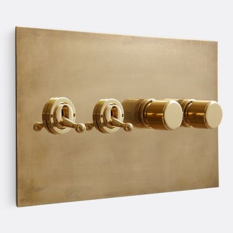 Bring Classic Details To Your Home With Our Vintage-Inspired Switches And Dimmers. Cool Light Switches, Unique Outlet Covers, Brass Light Switches, Unique Light Switch Covers, Brass Light Switch Covers, Mid Century Light Switch, Buster And Punch Switches, Art Deco Light Switch Covers, Antique Light Switch