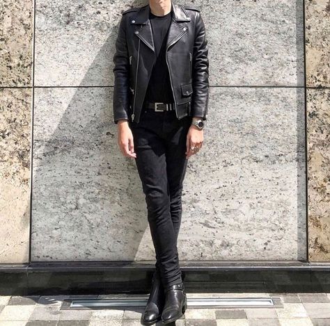 Ysl Menswear, Rockstar Outfit Men, Slp Aesthetic, Rockstar Aesthetic Outfits, Chelsea Boots Outfit, Rock Star Outfit, Jaguar Animal, Black Outfit Men, Rockstar Aesthetic