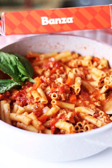 Three Recipes Using Banza Chickpea Pasta - Four Seasons of Autumn Recipes With Chickpea Pasta, Banza Pasta Recipes Healthy, Pasta Recipes Ground Turkey, Banza Recipes, Banza Pasta Recipes, Chickpea Pasta Recipes, Chickpeas Nutrition Facts, Pasta Recipes With Chicken, Recipes Ground Turkey