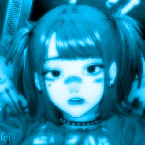 Cyan Icons, Blue Pfps, Blue Star Wallpaper, Color Cian, Blue Pfp, Fairy Grunge Aesthetic, Y2k Profile Picture, Dark Blue Hair, Emo Pfp