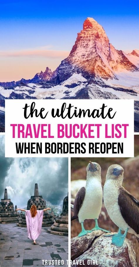 The Ultimate Travel Bucket List (when borders reopen). With the pandemic, there is a huge build-up for travelers to experience bucket-list destinations. This Travel Bucket List is chock full of adventures and ideas for even the most well-traveled explorers! Travel Bucket List Destinations | Travel Bucket List Ideas | 2021 Travel Bucket List | Where to go in 2021 | 2021 Best Destinations | #bucketlist #destinations Travel Bucket List Ideas, Bucket List Trips, Bucket List Ideas, Globe Travel, Travel Girl, Destinations Travel, Unique Travel, Summer Destinations, Travel Blogging