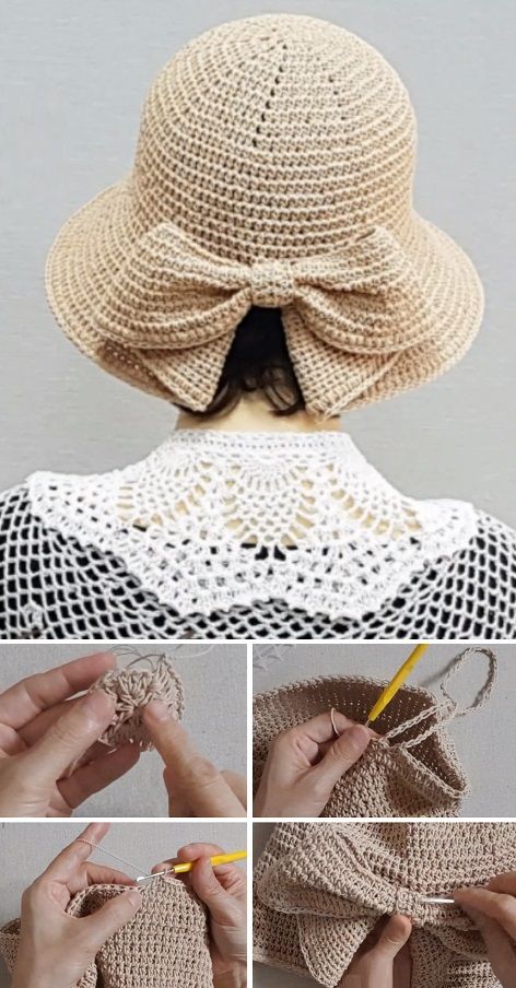 Hat Crochet Tutorial, Crocheting Tutorials, Crochet A Hat, Crochet Hats Free Pattern Ladies, Crochet Hat Tutorial, Crochet Mens Hat, Crochet Adult Hat, Crochet Summer Hats, Crochet Sun Hat