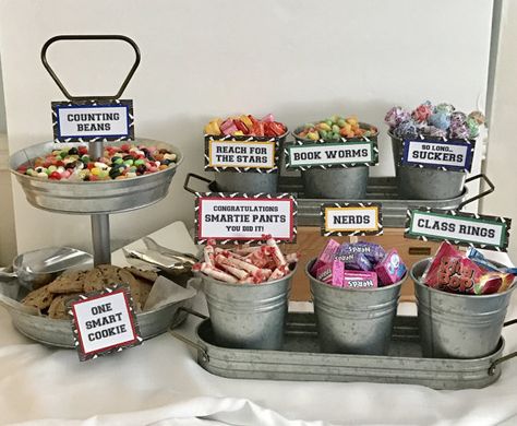 Graduation Candy Signs set of 9 Candy Bar Sign Candy Sign Graduation Party Favors Candy, Graduation Candy Buffet, Graduation Candy Bar, High School Graduation Party Decorations, Graduation Food, Candy Bar Sign, Senior Graduation Party, Candy Signs, Graduation Party Foods