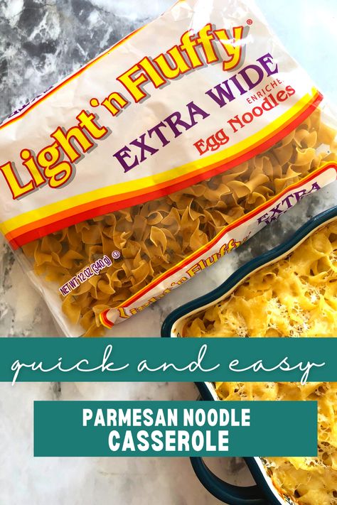 Cheesy Noodle Casserole, Egg Noodle Recipe, Wide Noodles, Parmesan Noodles, Egg Noodle Recipes, Quick Family Dinners, Noodle Casserole Recipes, Light Dinner Recipes, Noodle Recipe