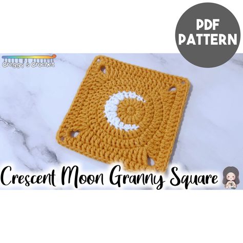 Crochet Crescent Moon Granny Square PDF Pattern - Etsy Crochet Crescent Moon, Moon Granny Square, Crochet Moon, Pdf Patterns, Crescent Moon, Granny Square, Pdf Pattern, Crescent, Mother’s Day