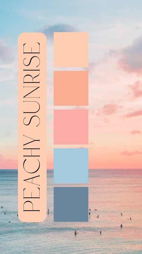 Peachy Sunrise Wedding, Beachy Color Pallete, Southwest Sunset Color Palette, Color Palette Blues And Oranges, Orange Pink And Blue Color Palette, Beach Party Color Palette, Sarah Cameron Color Palette, Blue Pink Cream Color Palette, Hawaii Colors Palette