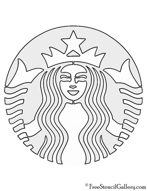 Starbucks Logo Stencil | Free Stencil Gallery Starbucks Birthday Party, Starbucks Cookies, Starbucks Party, Starbucks Cake, Starbucks Birthday, Starbucks Diy, Idee Cricut, Starbucks Halloween, Starbucks Pumpkin