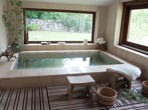 Peace - that was the other name for home. Dream Bathroom Master Baths, Big Bathtub, Dream Bathtub, Indoor Jacuzzi, Big Tub, Piscina Interior, Indoor Swimming, Big Windows, Dream Bathrooms