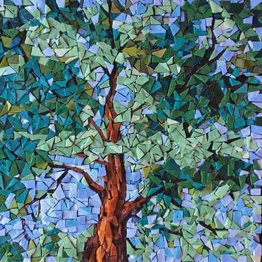 Mosaic Tree Art, Ireland Forest, Smalti Mosaic, Painting Cityscapes, Mosaic Trees, Making Mosaics, Mosaic Tree, Mosaic Glass Art, Belfast Maine