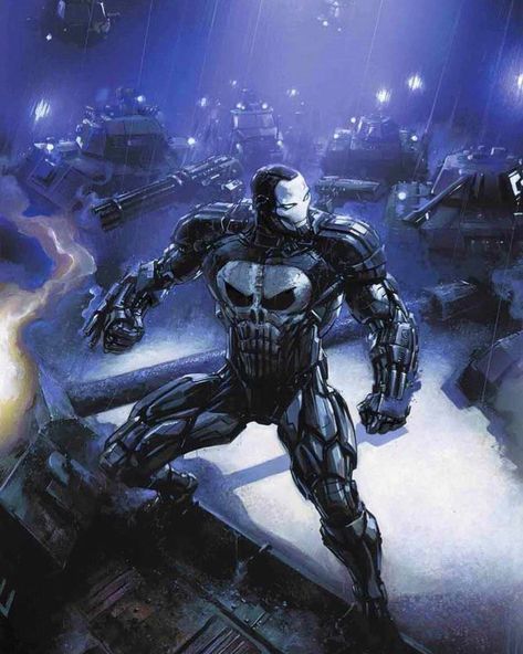 Punisher War Machine Punisher Art, Punisher Comics, Punisher Marvel, Marvel Vs Dc, Marvel Comics Art, Superhero Art, Comic Book Heroes, Comic Book Characters, Comic Heroes