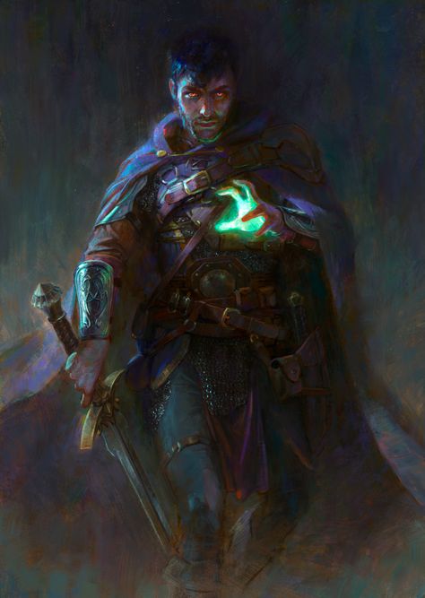 https://www.artstation.com/artwork/Q1xox Eldritch Knight, Blue Witch, Heroic Fantasy, Male Character, Dungeons And Dragons Characters, Dnd Art, Wow Art, Game Character Design, Fantasy Warrior