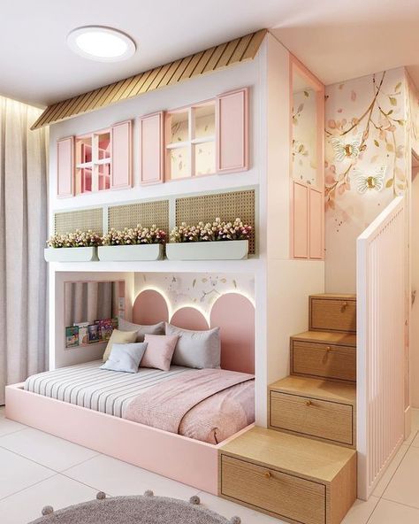 Bunk Beds For Girls Room, Affordable Bedroom, Kids Room Interior Design, Sims Builds, Toddler Girl Room, Modern Kids Room, Kids Bedroom Inspiration, Kids Bedroom Designs, Kids Interior Room