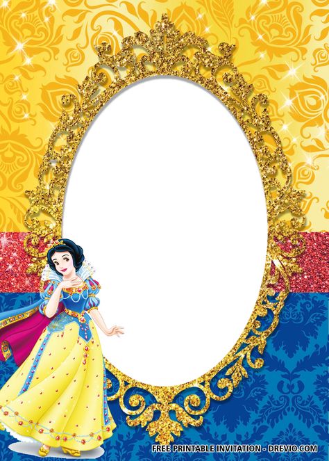 FREE Princess Snow White Invitation Templates | | Download Hundreds FREE PRINTABLE Birthday Invitation Templates Snow White Invitations, Mermaid Baby Shower Invitations, Snow White Birthday Party, Princess Snow White, White Invitation, Snow White Birthday, Snow White Party, Mickey Mouse Clubhouse Birthday, Free Printable Birthday Invitations