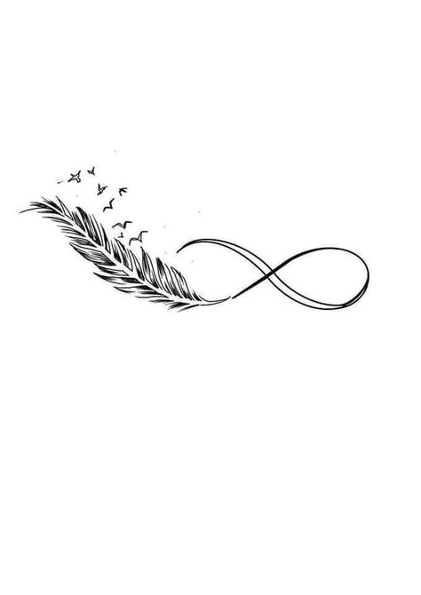 Feather Memorial Tattoos For Women, Feather Infinity Tattoo Design, Infinity Feather Tattoo Design, Ink Cat Tattoo, Cat Traditional Tattoo, Infinity Feather Tattoo, Infinity Tattoo With Feather, Arrow Tattoos For Women, Tattoo Cool