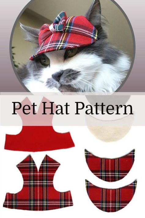 Pet Hat Pdf Pet Clothing Pattern Cat Hat Patterns Cat Clothes For Cats C3A Pet Hat Pattern, Pet Clothes Patterns, Cat Hat Pattern, Dog Clothes Patterns Sewing, Hat Sewing Pattern, Hat Sewing, Dog Clothes Diy, Hat Patterns To Sew, Pattern Cat