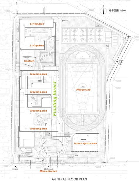 Huizhen High School in China wins World Building Of The Year Award For 2023 High School Architecture, School Floor Plan, High School Plan, High School Design, School Floor, World Architecture Festival, Campus Design, World Architecture, World Building