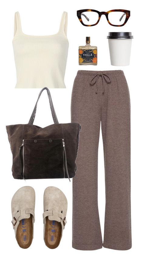 Shop Sweater Wide Leg Pant and other curated products on LTK, the easiest way to shop everything from your favorite creators. Brown Lounge Pants Outfit, Lounge Pants Outfit, Brown Lounge Pants, Coffee Shop Outfit, Comfy Work Outfit, Brown Pants Outfit, Mood Style, Airport Fits, Fashion Organization