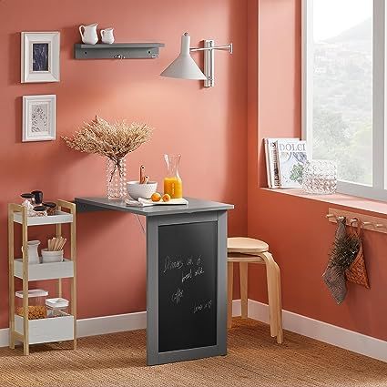 Amazon.com: Haotian FWT20-HG, Grey Wall-Mounted Drop-Leaf Table, Folding Kitchen & Dining Table Desk, Children Table : Home & Kitchen Fold Up Desk, Folding Kitchen Table, Wall Mounted Folding Table, Folding Kitchen, Traditional Desk, Folding Walls, Wall Mounted Desk, Folding Dining Table, Kitchen Dining Table